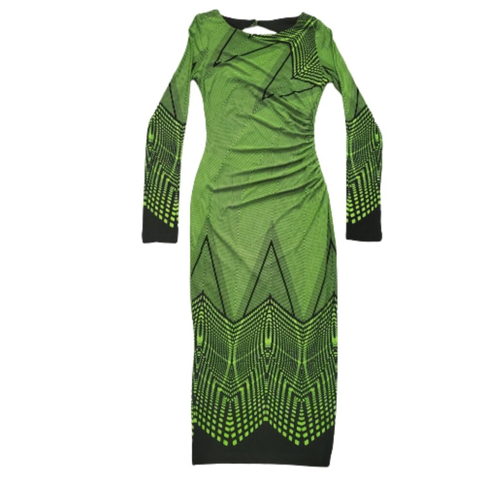 Nyla & Noelle Women's Neon Night Style Long Sleeve Bodycon Maxi Dress Small NWT - Picture 4 of 16